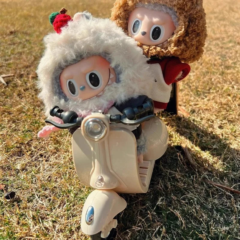 Labubu Doll Mini Electric Motorcycle (Doll Not Included) - Perfect for Fans & Collectors to Craft Unique Stories with Lights & Music!