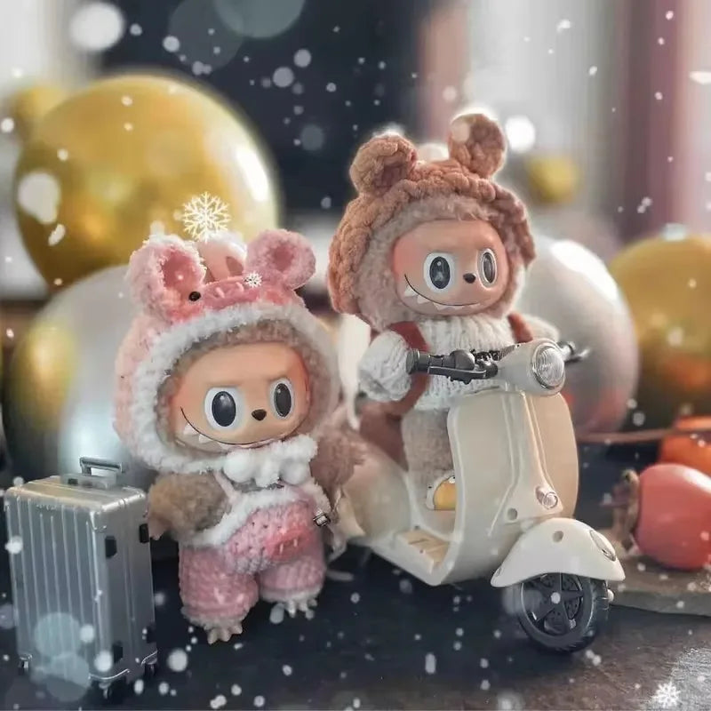 Labubu Doll Mini Electric Motorcycle (Doll Not Included) - Perfect for Fans & Collectors to Craft Unique Stories with Lights & Music!